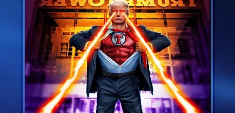Laser-eyed superhero to the rescue: Trump hawks trading cards as campaign lags