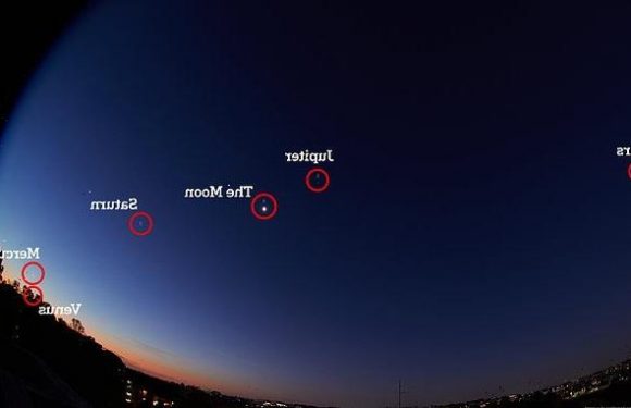 Photo shows every planet in the solar system  across the night sky