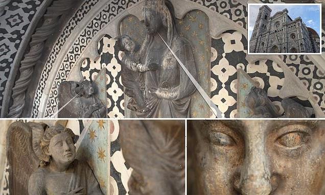 Statues on Florence's Duomo are seen in color for the first time