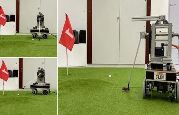 Golfing ROBOT can navigate to a ball by itself and sink a putt