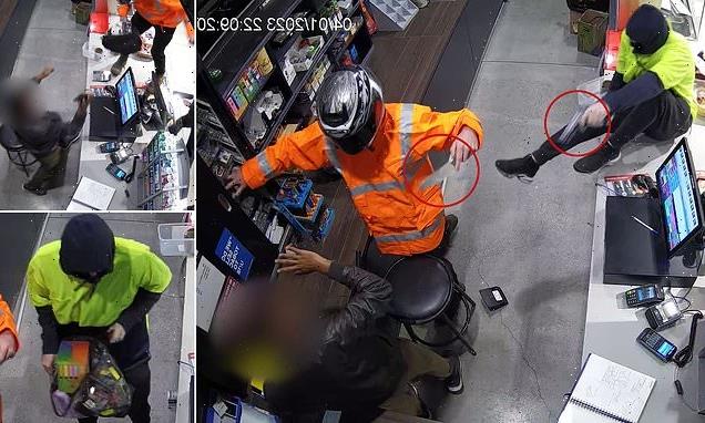 Masked men threaten servo worker with gun and knife to steal vapes