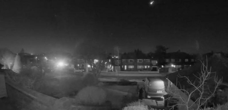 Meteor soars over England and is captured by smart doorbell footage