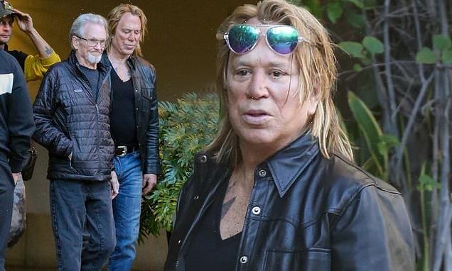 Mickey Rourke, 70, shows off new blonde hairpiece