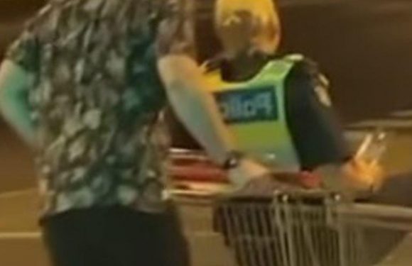 On-duty cop caught riding on road in shopping trolley won’t face punishment