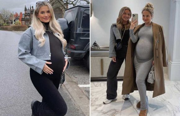 Pregnant Molly Mae poses with lookalike sister and reveals her huge baby bump in tight dress | The Sun