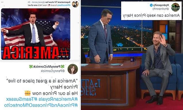 US fans lap up 'proper American' Prince Harry after Colbert interview