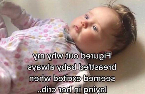 Mum in hysterics as she finally works out why her baby daughter gets so excited when she’s put in her cot | The Sun