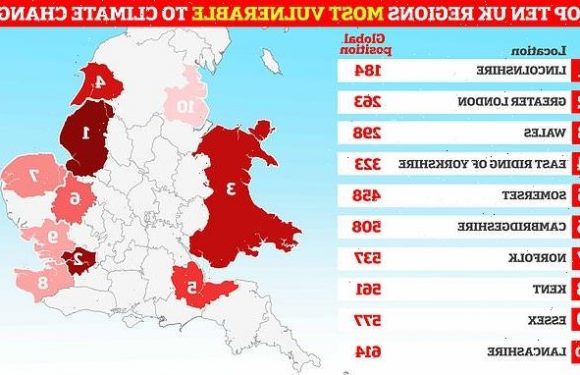 Study reveals UK regions most vulnerable to climate change