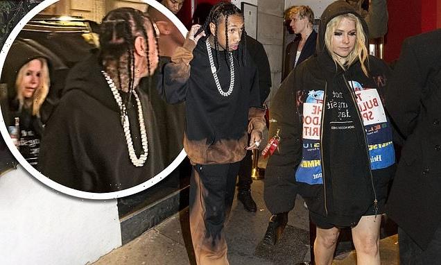 Avril Lavigne and Tyga arrive TOGETHER at Leonardo DiCaprio's party