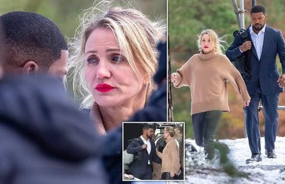 Cameron Diaz and Jamie Foxx are seen on the set of Back In Action
