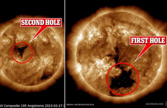 Second hole 20 times larger than Earth rips through the sun's surface