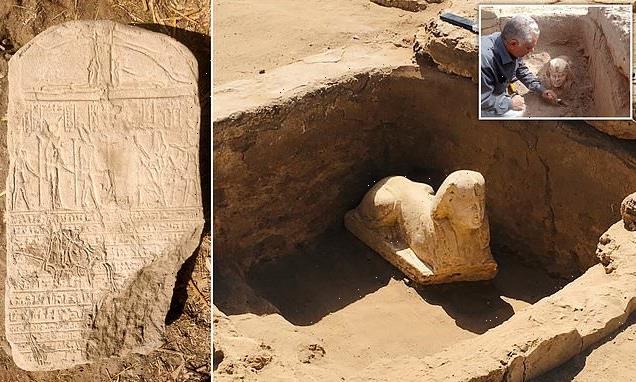 Sphinx statue with a 'smiley face and two dimples' unearthed in Egypt