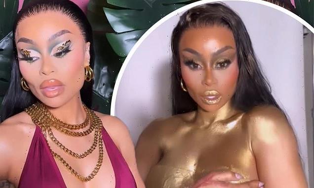 Blac Chyna goes TOPLESS except for gold body paint