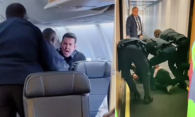 First class airline passenger has a TANTRUM when he's refused a drink