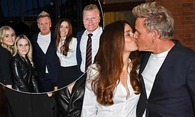 Gordon Ramsay shares a passionate kiss with wife Tana