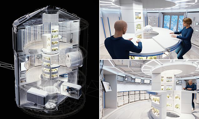 Space station concept with a GREENHOUSE that could launch in 10 years