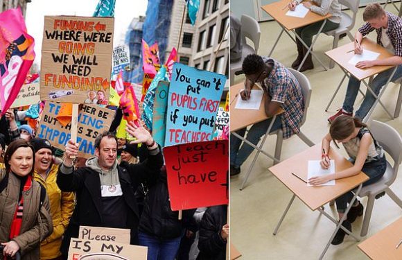 Union demands FULL day's pay for striking teachers who help with exams