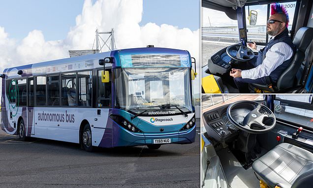 Britain's first self-driving BUS service launches in Queensferry