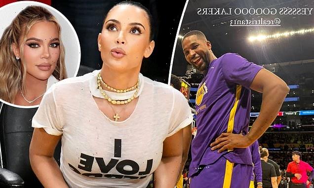Kim Kardashian supports Tristan Thompson at his Lakers game
