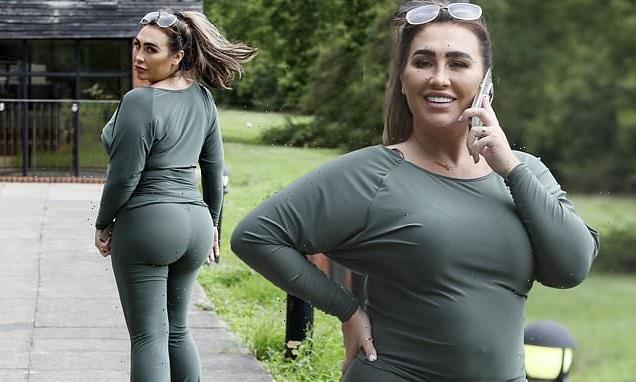 Lauren Goodger confidently shows off figure in a forest green co-ord