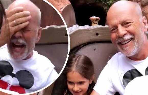 Bruce Willis, 68, smiles riding Splash Mountain amid dementia battle