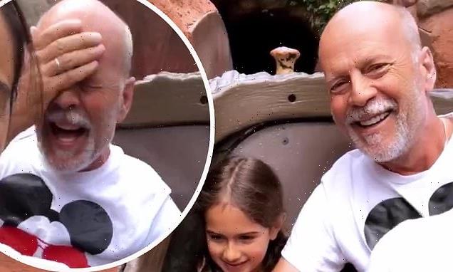 Bruce Willis, 68, smiles riding Splash Mountain amid dementia battle