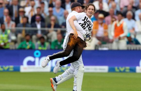 Eco yob, 21, tackled by cricket star Jonny Bairstow during the Ashes staged protest at 'Dippy the Dinosaur' exhibition | The Sun
