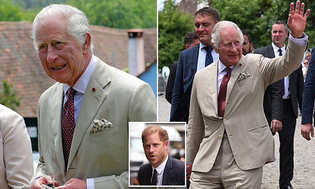 King Charles tours village in Romania as Harry appears at High Court