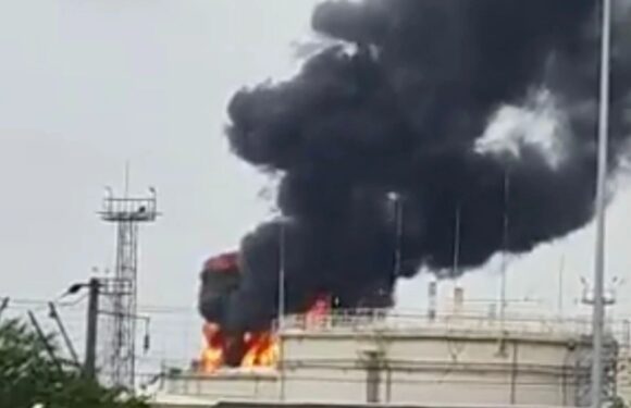 ‘Drone or sabotage blast’ at Russian oil refinery just 80 miles from Putin's £1bn clifftop palace with nuke bunker | The Sun