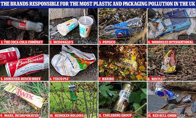 Brands responsible for the most plastic pollution in the UK, revealed