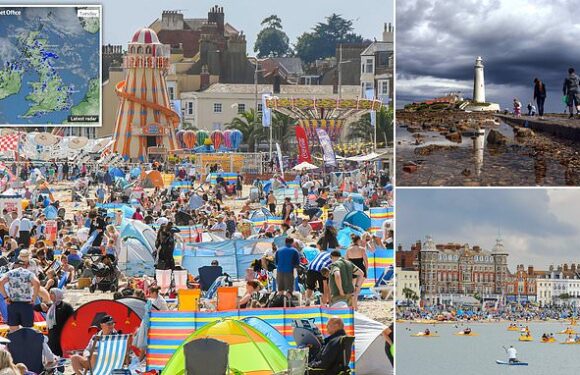 Britons race to pack out beaches despite overcast weather