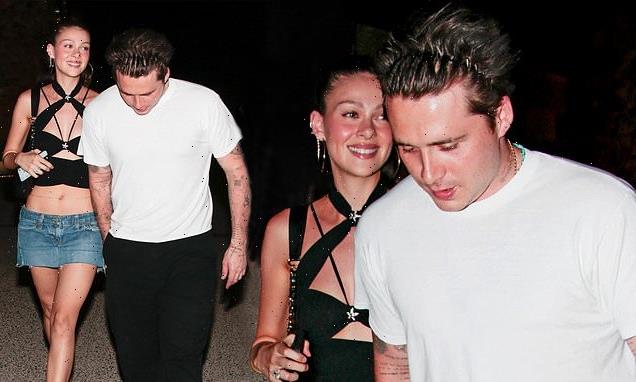 Brooklyn Beckham looks cosy with his glam wife Nicola in St Trope
