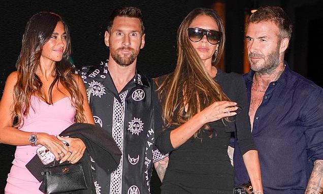 David and Victoria Beckham have dinner with Lionel Messi and his wife