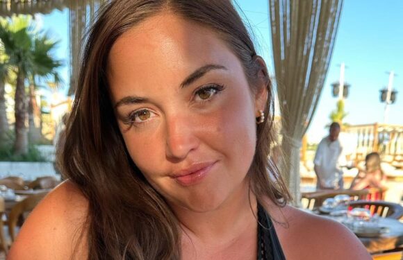 Jacqueline Jossa strips down to plunging black swimsuit in sizzling holiday snap