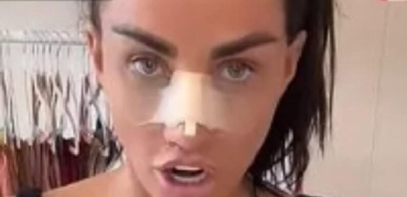 Katie Price health update after going under the knife for nose job