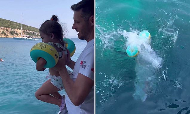 Mum warns about arm floaties after daughter's scary water incident