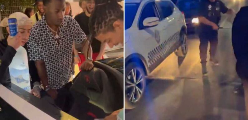 N-Dubz star Dappy 'clashes with baton-wielding Spanish cops' after blaring music from Lambo with 5-litre vodka bottle | The Sun