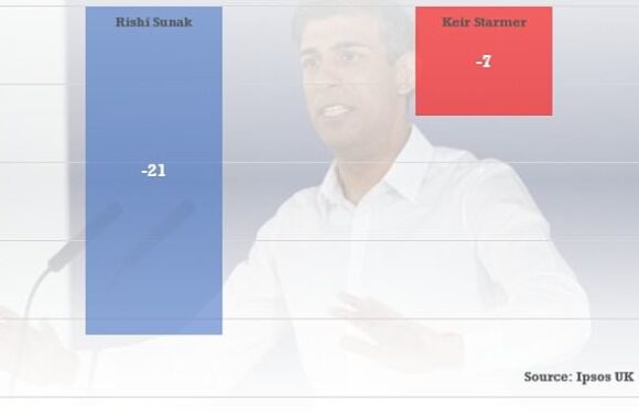 Rishi Sunak's personal ratings plunge to lowest level in a year