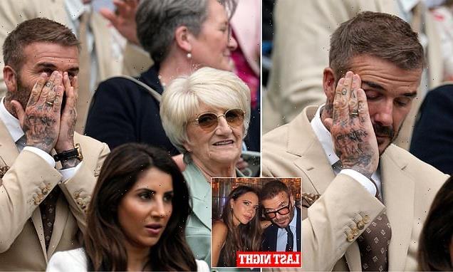 Tired David Beckham struggles to keep his eyes open at Wimbledon