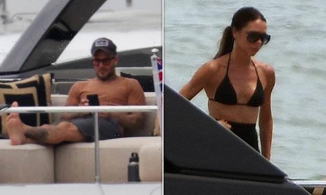 Victoria Beckham dons bikini while with husband David on their yacht