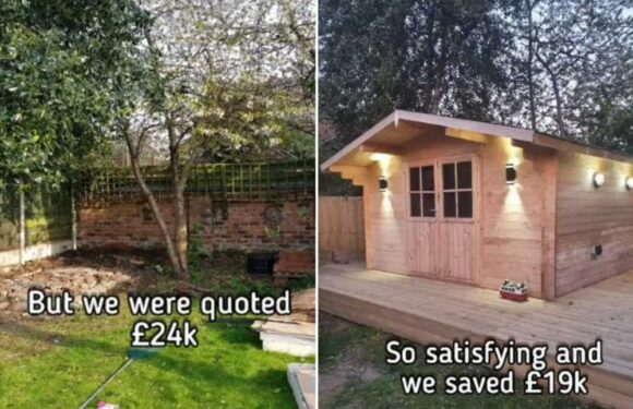 We were quoted £24,000 for a garden transformation so we did it ourselves – we even built a log cabin & it looks amazing | The Sun