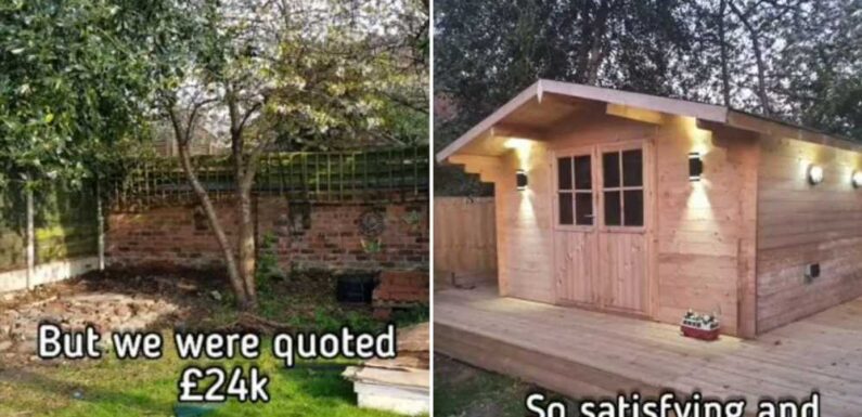 We were quoted £24,000 for a garden transformation so we did it ourselves – we even built a log cabin & it looks amazing | The Sun