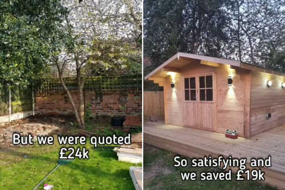 We were quoted £24,000 for a garden transformation so we did it ourselves – we even built a log cabin & it looks amazing | The Sun
