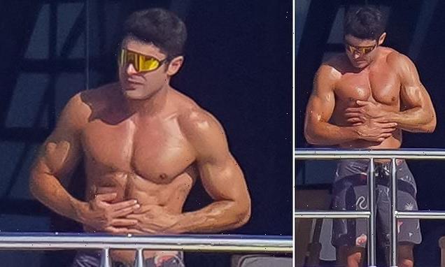 Zac Efron shows off his chiseled abs on a yacht during St. Tropez trip