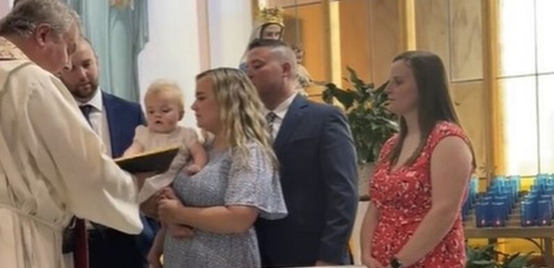 Baby goes viral after ruining own baptism by whacking Bible out of priest’s hand