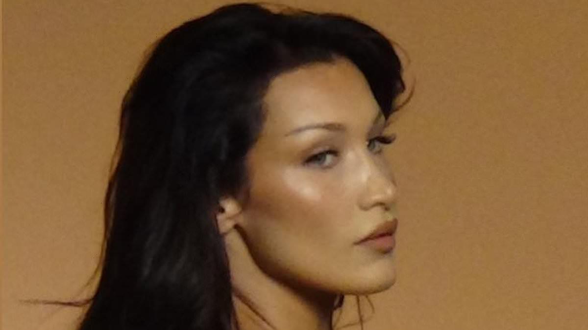 Bella Hadid stuns in skintight white PVC dress in Charlotte Tilbury ad