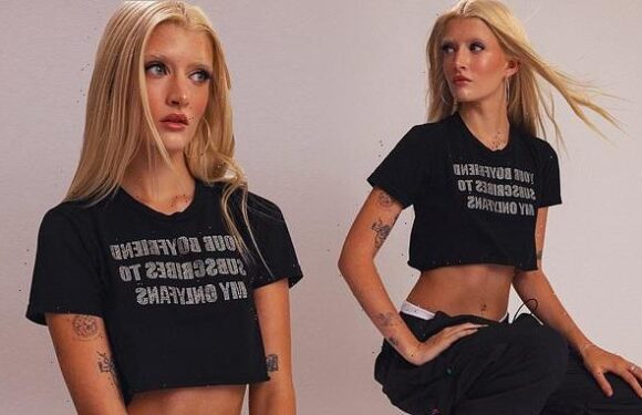 Charlie Sheen's daughter Sami, 19, wears VERY cheeky t-shirt