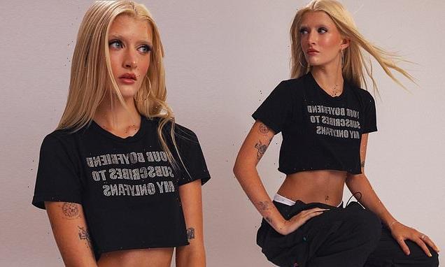 Charlie Sheen's daughter Sami, 19, wears VERY cheeky t-shirt