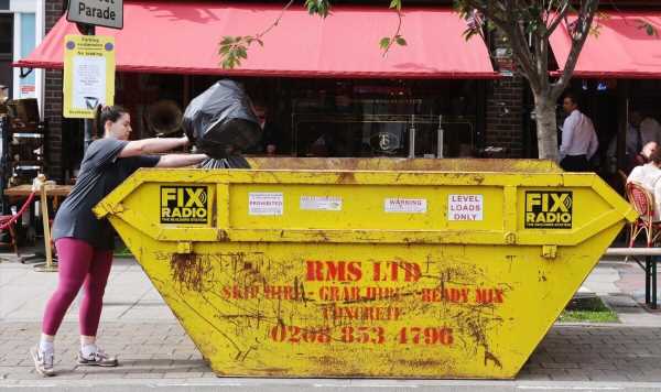 Hundreds of Brits are tuning in to a live-stream – of a rubbish skip in London