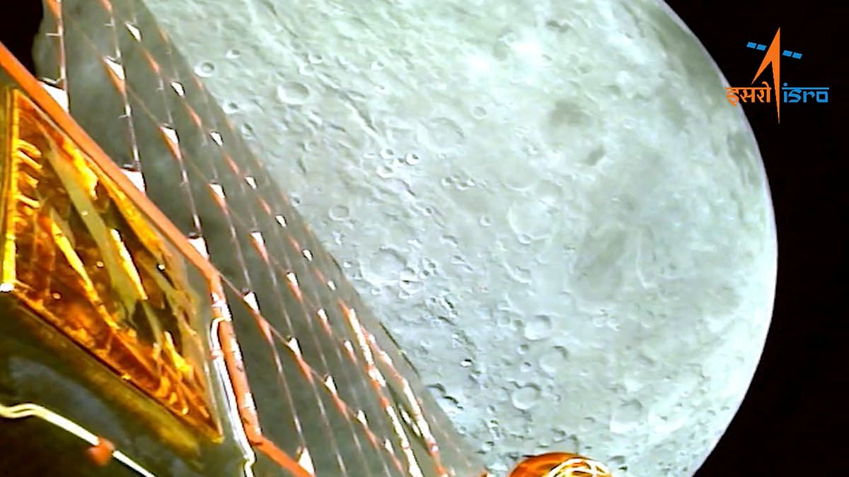 India's moon mission sends back its first photos of the lunar surface